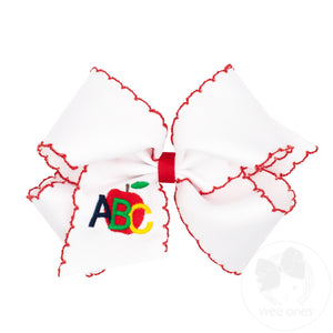 King Back to School Moonstitch ABCs Embroidered Hair Bow