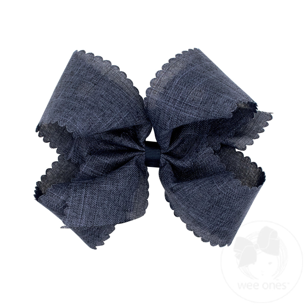 King Linen Scalloped Edge Hair Bow