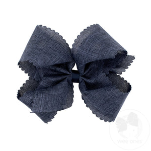 King Linen Scalloped Edge Hair Bow