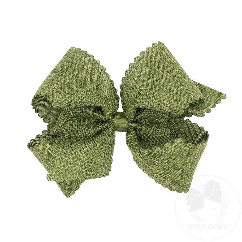 King Linen Scalloped Edge Hair Bow