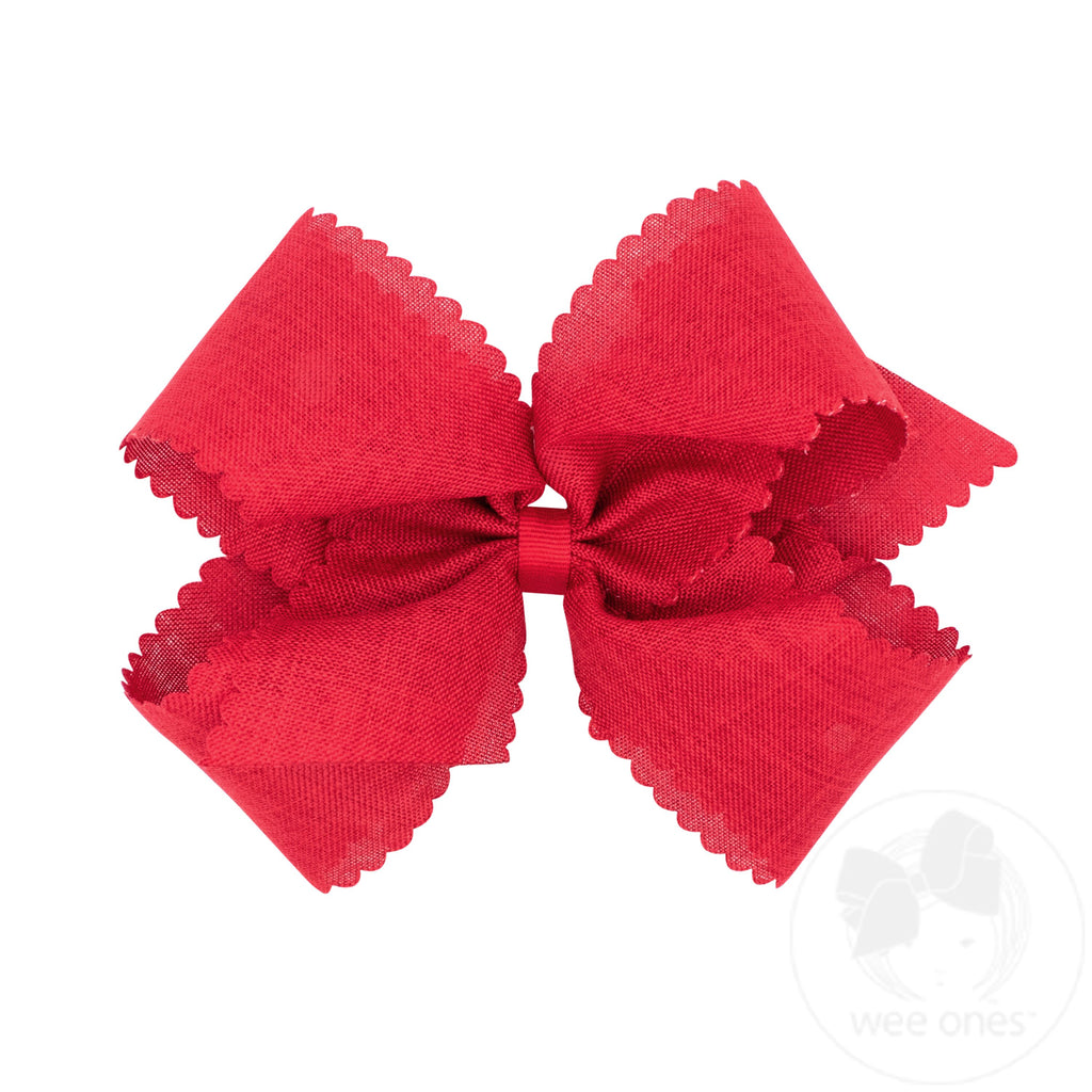 King Linen Scalloped Edge Hair Bow