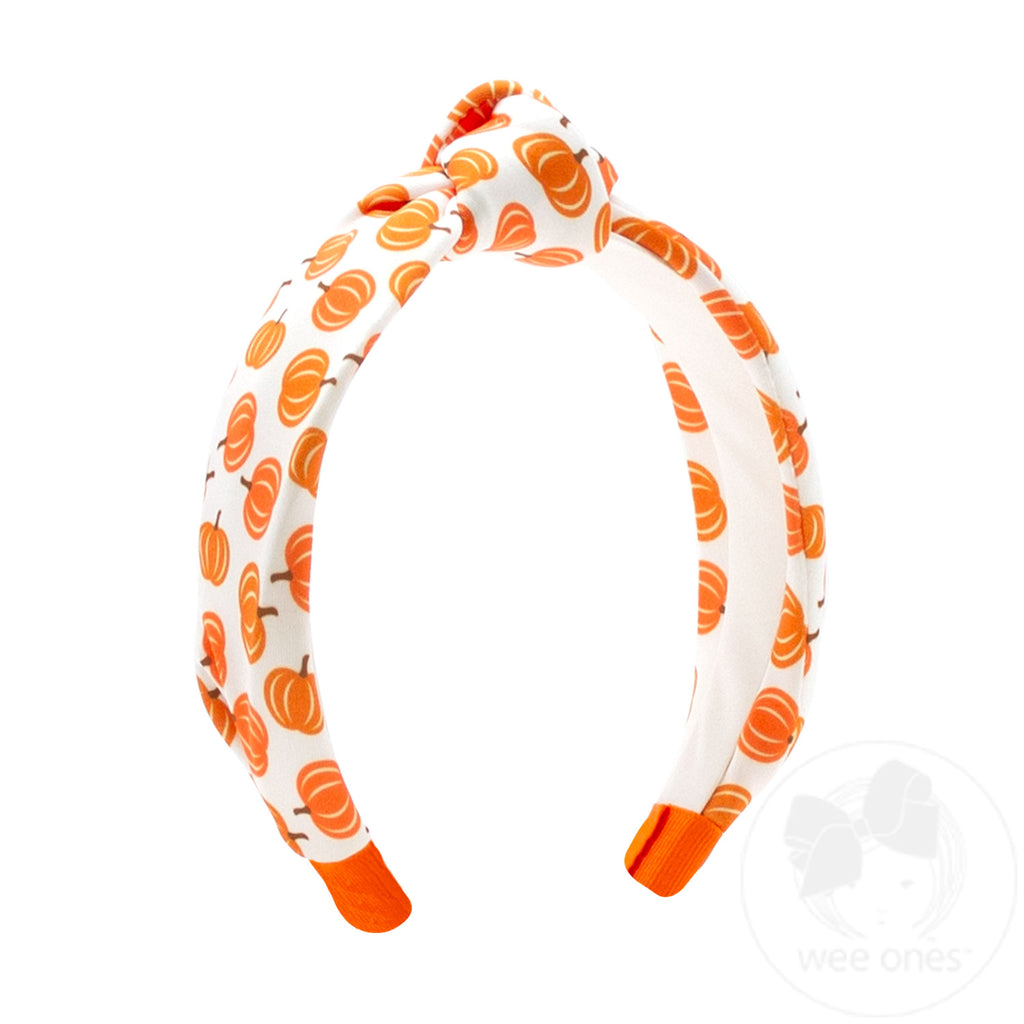 Harvest Pumpkin Print Knot Headband