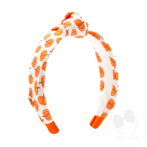 Harvest Pumpkin Print Knot Headband