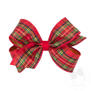 Medium Christmas Plaid Hair Bow