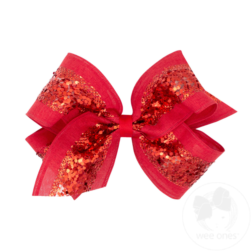 King Linen and Sequin Hair Bow