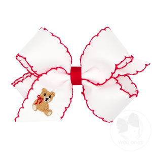 Medium Moonstitch Christmas Embroidered Hair Bows