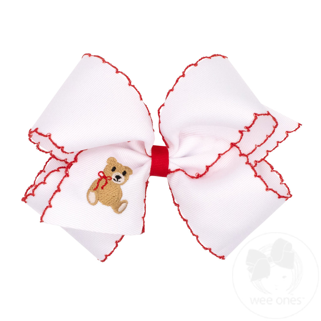 King Moonstitch Christmas Embroidered Hair Bows