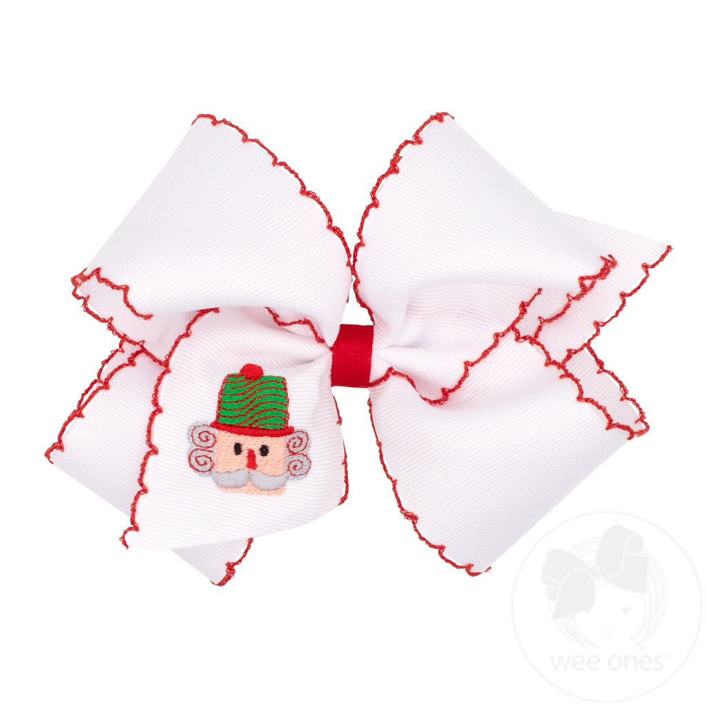 King Moonstitch Nutcracker Embroidered Hair Bow