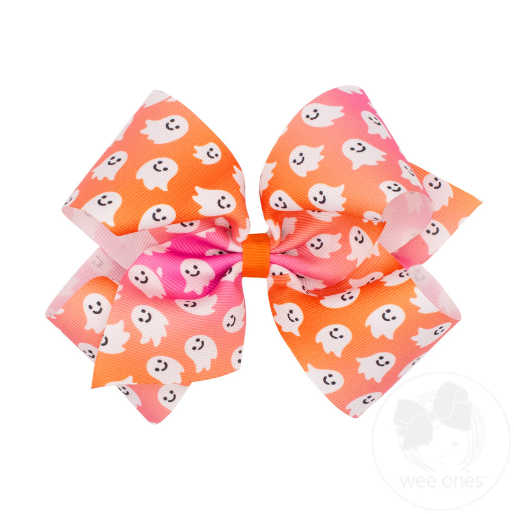 King Halloween Ghost Print Hair Bow