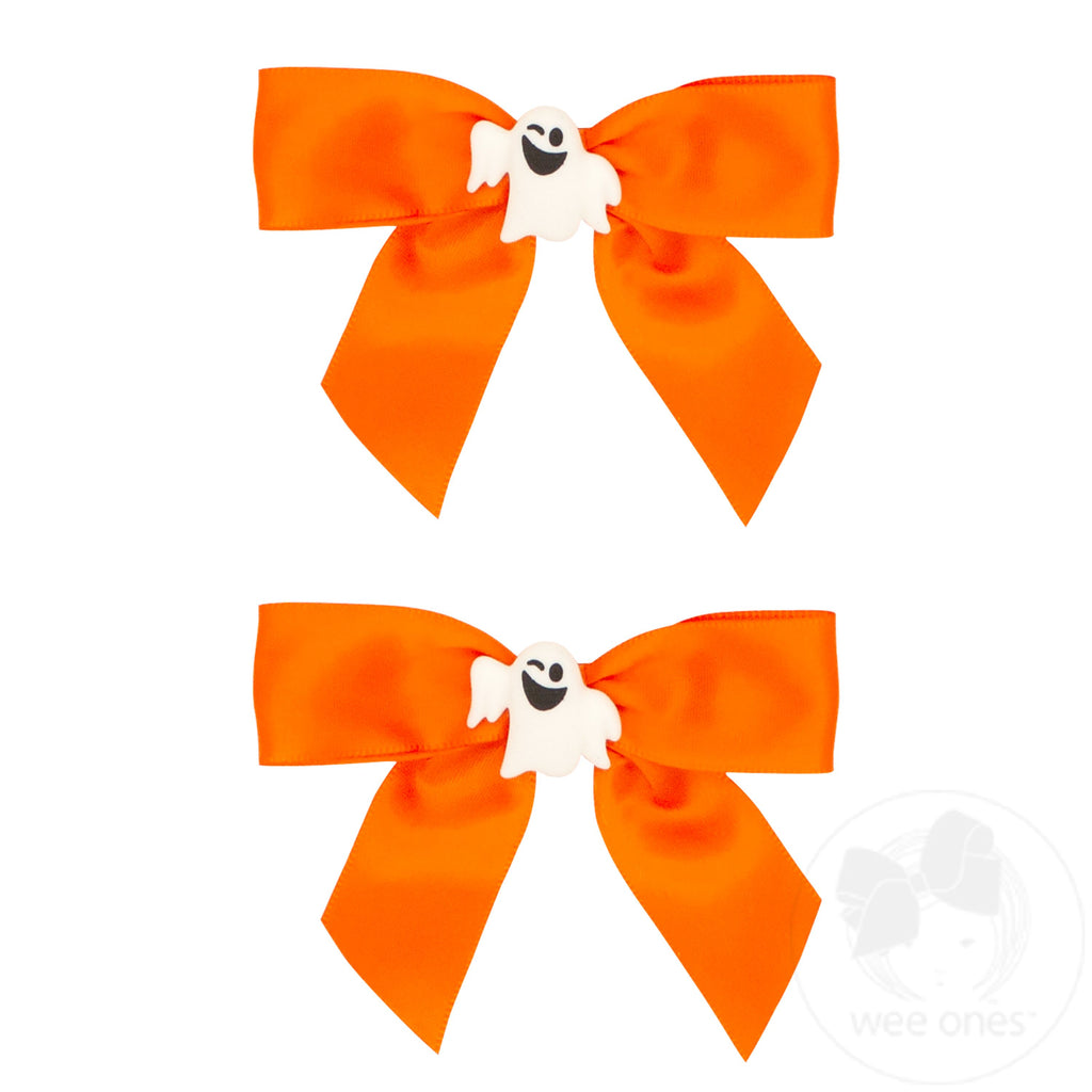 Small Satin Halloween Ghost Hair Bows