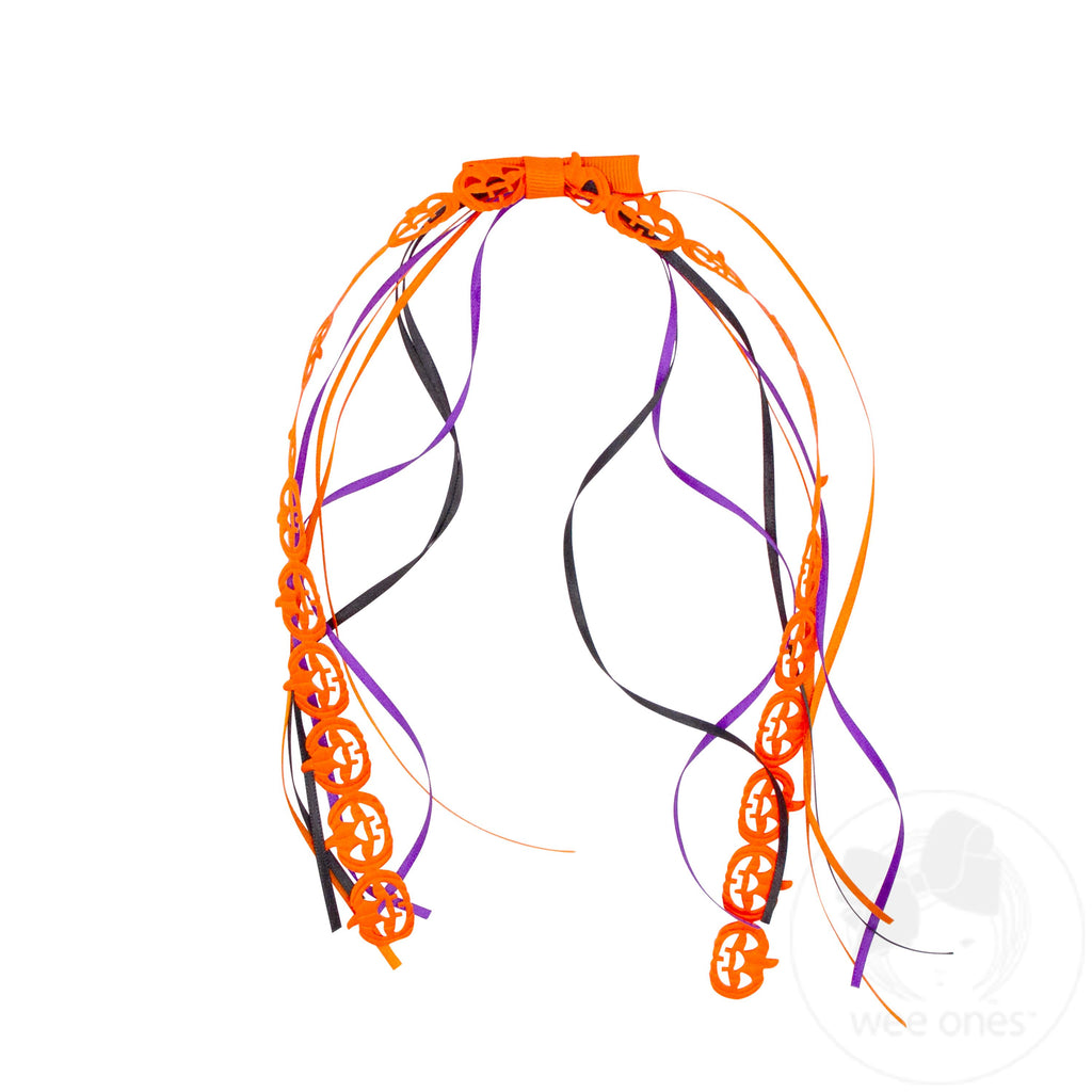 Halloween Jack o' Lantern Streamer Hair Clip