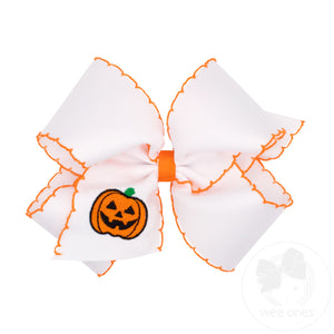 King Halloween Jack o' Lantern Embroidery Moonstitch Hair Bow