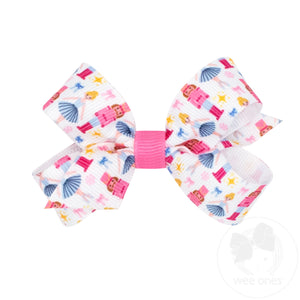 Mini Pink Nutcracker Print Bow