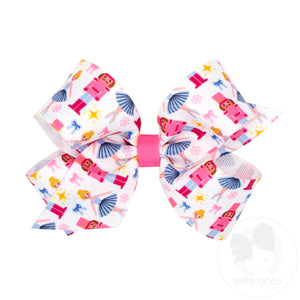 Medium Pink Nutcracker Print Bow