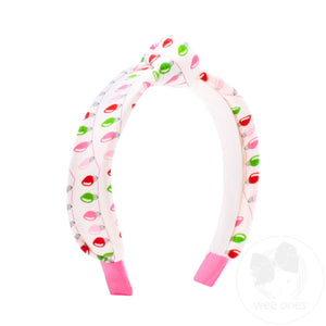 Pink Christmas Prints Knot Headbands