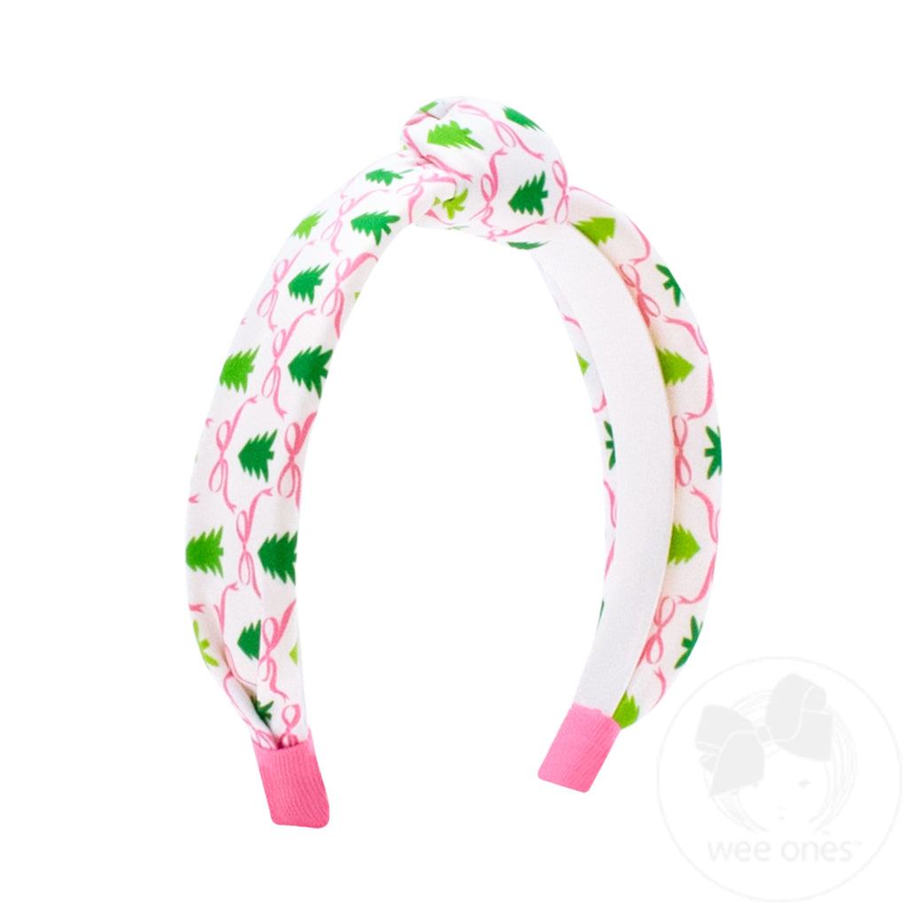 Pink Christmas Tree Knot Headband