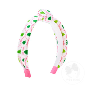 Pink Christmas Tree Knot Headband