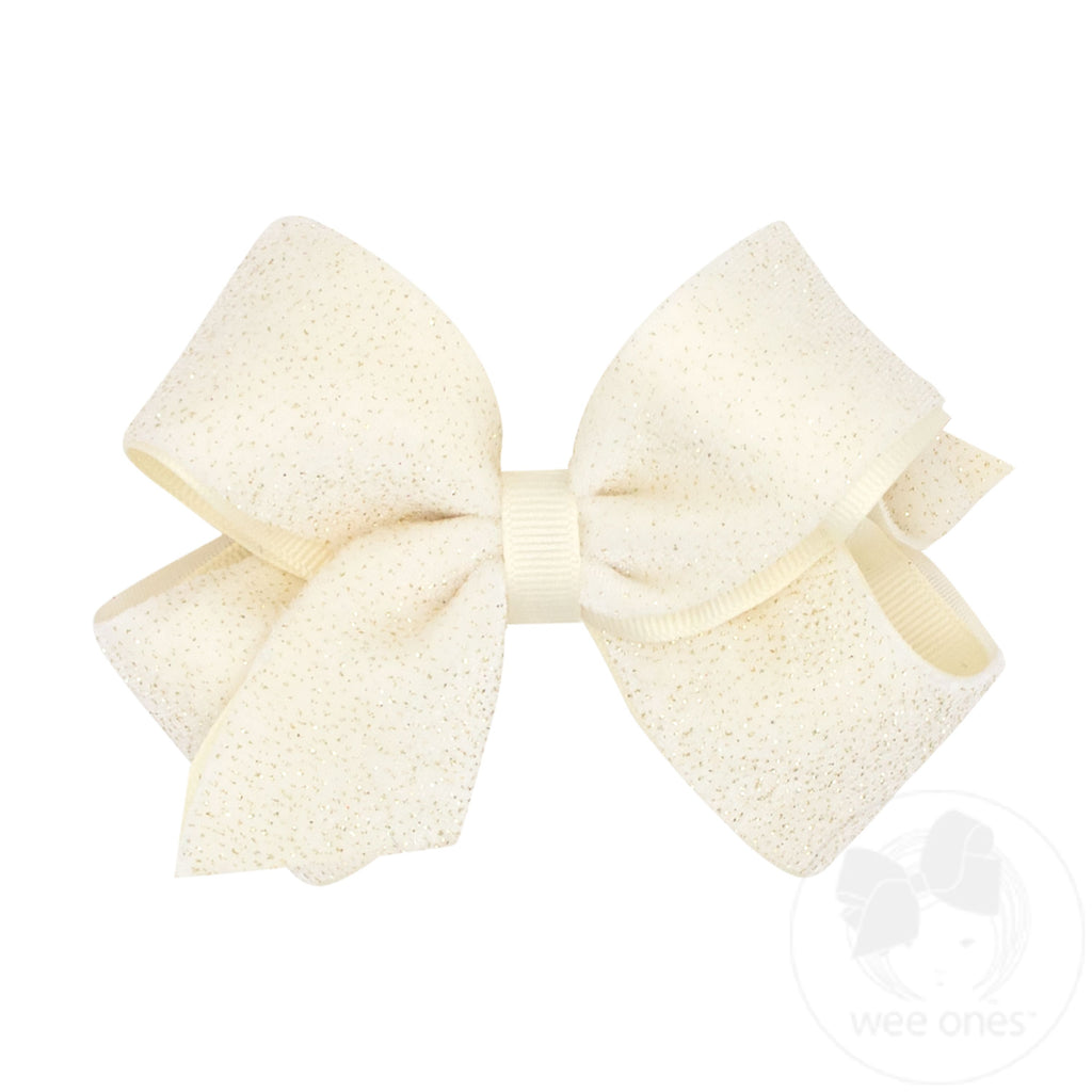 Medium Sparkle Velvet and Grosgrain Underlay Hair Bow