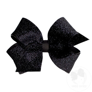 Medium Sparkle Velvet and Grosgrain Underlay Hair Bow
