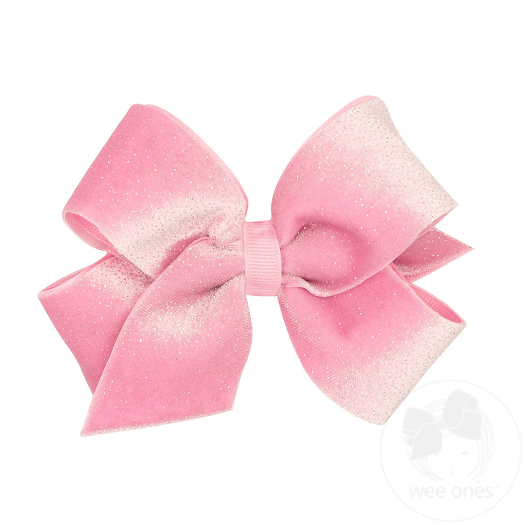 Medium Sparkle Velvet and Grosgrain Underlay Hair Bow