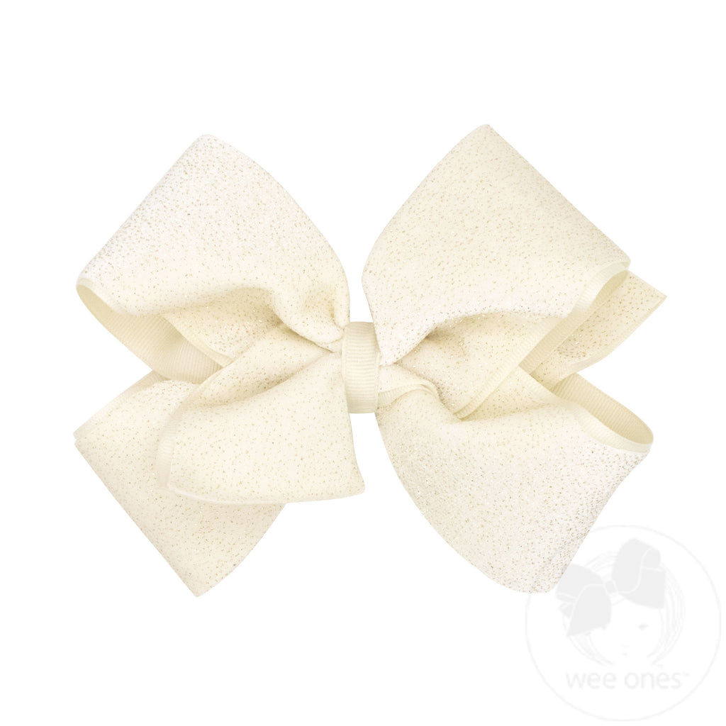 King Sparkle Velvet and Grosgrain Underlay Hair Bow