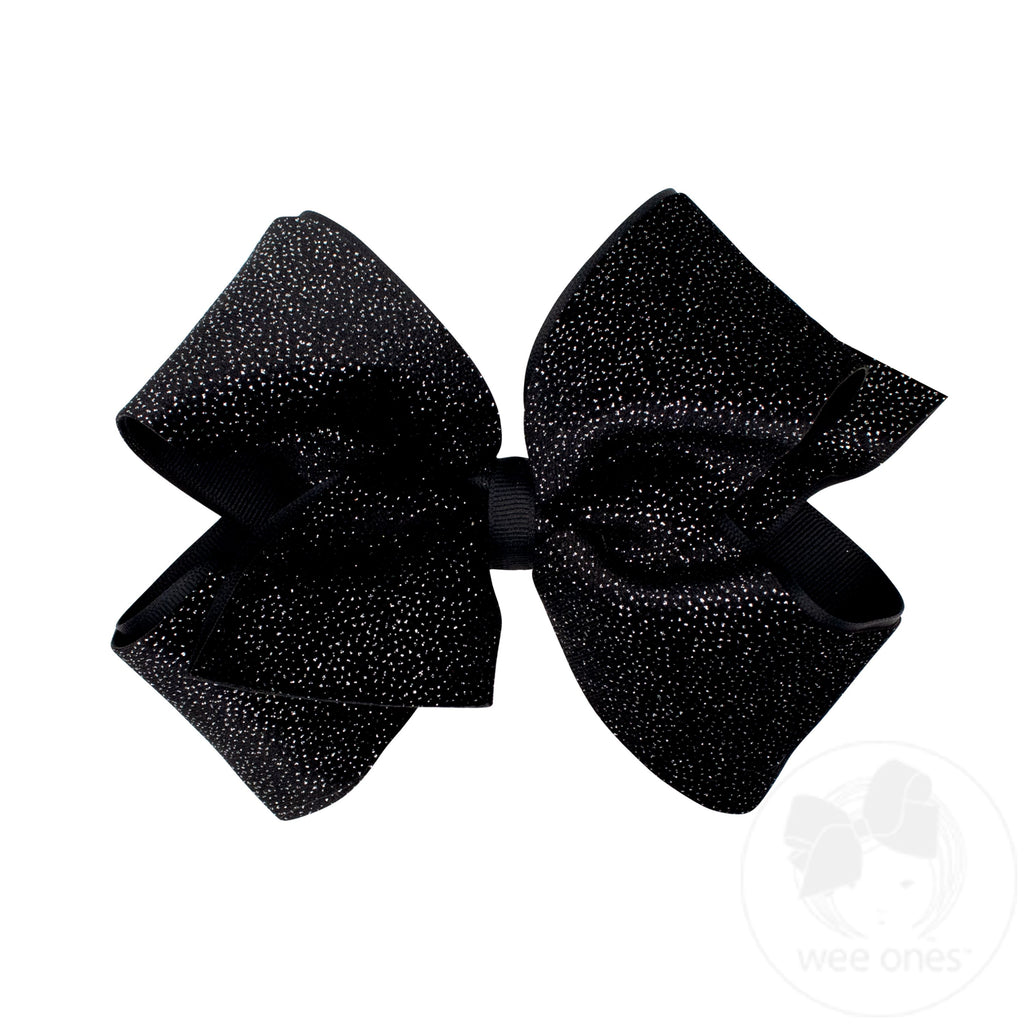 King Sparkle Velvet and Grosgrain Underlay Hair Bow