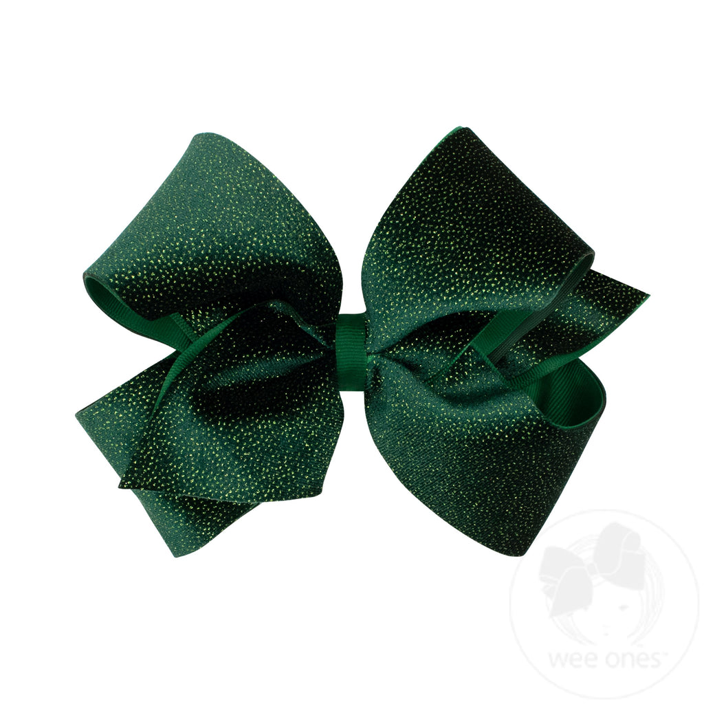 King Sparkle Velvet and Grosgrain Underlay Hair Bow