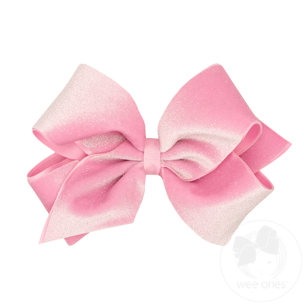 King Sparkle Velvet and Grosgrain Underlay Hair Bow