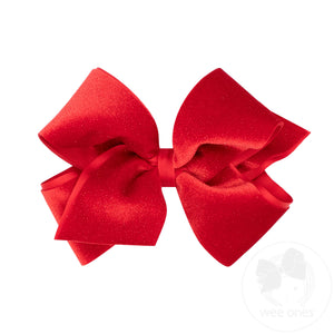 King Sparkle Velvet and Grosgrain Underlay Hair Bow