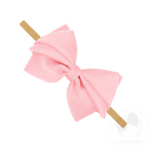 Small Pleated Grosgrain Bow on Baby Band