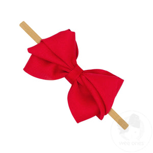 Small Pleated Grosgrain Bow on Baby Band