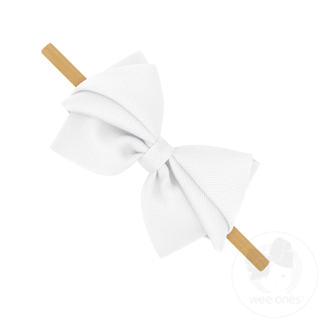 Small Pleated Grosgrain Bow on Baby Band