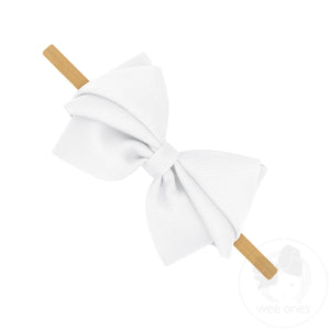 Small Pleated Grosgrain Bow on Baby Band