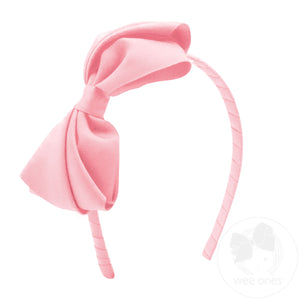 Mini King Pleated Grosgrain Hair Bow Headband