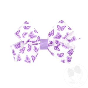 Mini Butterfly Print Grosgrain Hair Bow