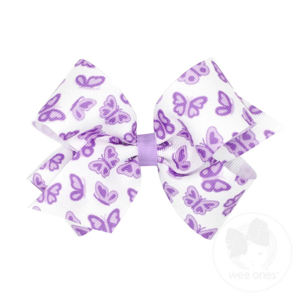 Medium Butterfly Print Grosgrain Hair Bow