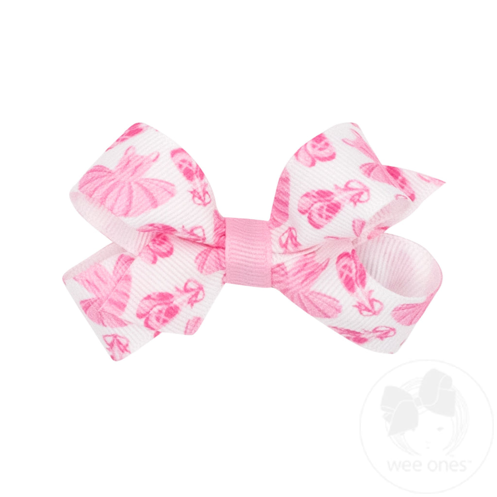 Mini Ballet Print Grosgrain Hair Bow