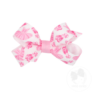 Mini Ballet Print Grosgrain Hair Bow