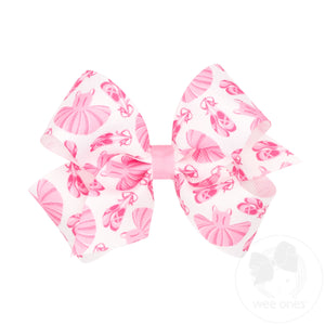 Medium Ballet Print Grosgrain Hair Bow