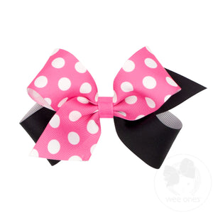 Medium Maxi Dot Print Grosgrain Hair Bow
