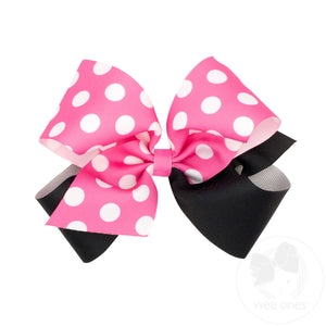 King Maxi Dot Print Grosgrain Hair Bow
