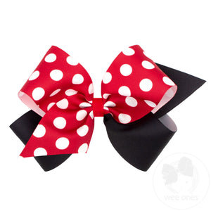 King Maxi Dot Print Grosgrain Hair Bow