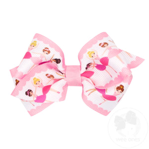 Extra Small Dancer Print Grosgrain Hair Bow