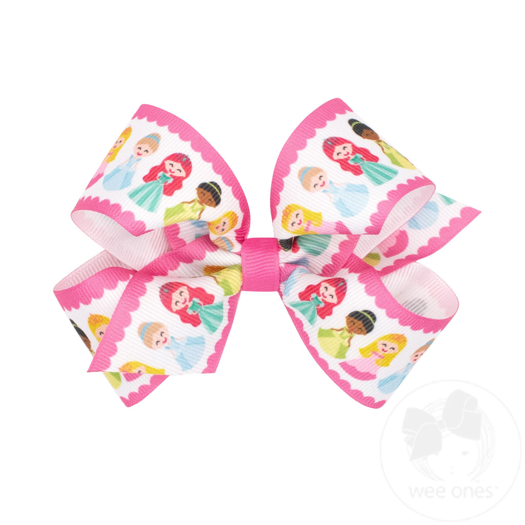 Medium Princess Print Grosgrain Hair Bow