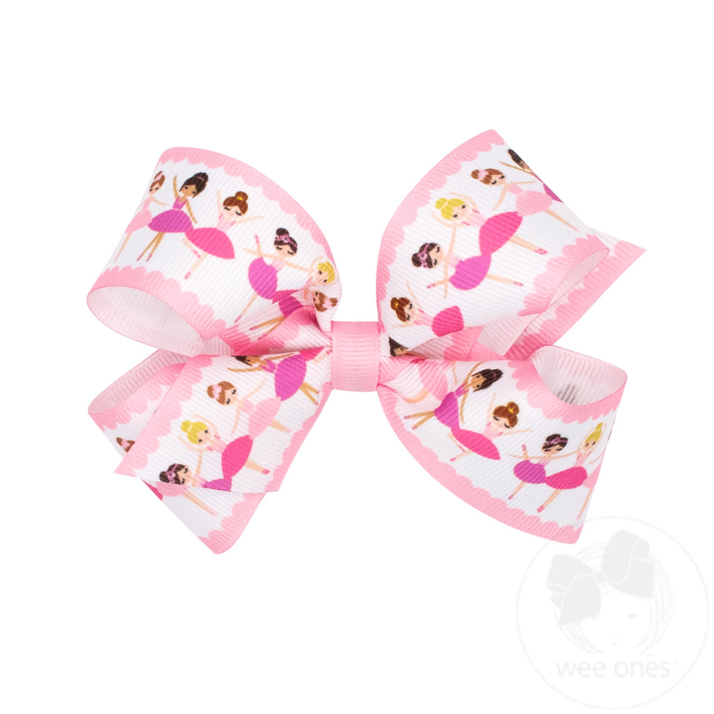 Medium Dancer Print Grosgrain Hair Bow