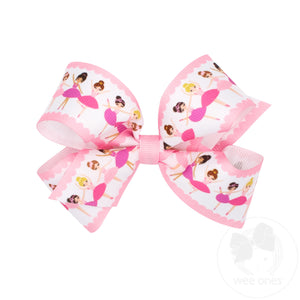 Medium Dancer Print Grosgrain Hair Bow