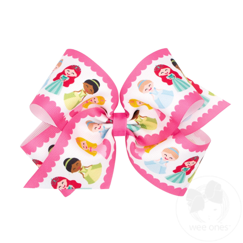 King Princess Print Grosgrain Hair Bow