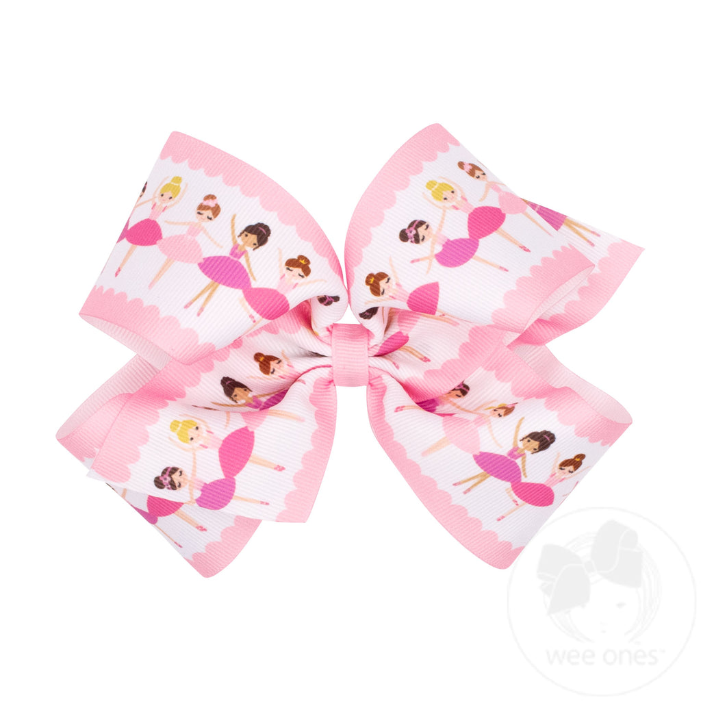 King Dancer Print Grosgrain Hair Bow