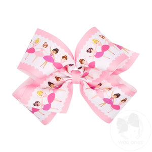 King Dancer Print Grosgrain Hair Bow