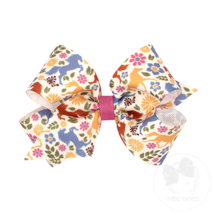 Medium Western Floral Print Hair Bow